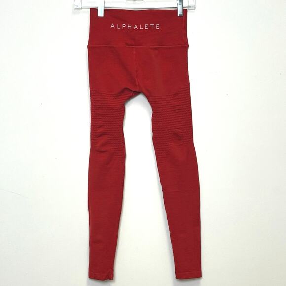 Alphalete Halo Compression Leggings Red Small - Picture 1 of 6